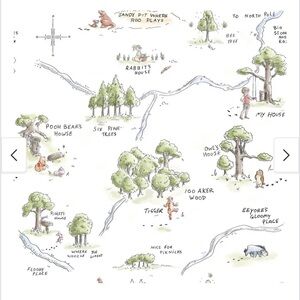 Winnie The Pooh 100 Acre Wood Map Peel and Stick Wallpaper Roll